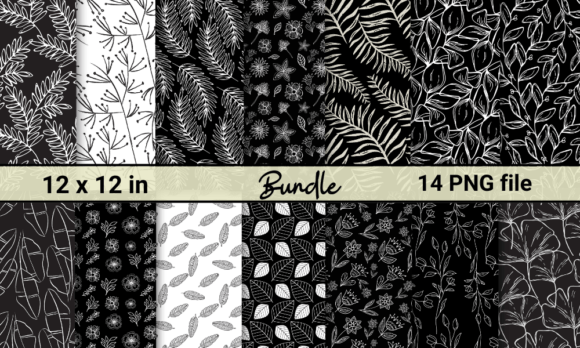14 Black and White Botanical Pattern: A Versatile Design Resource for Creative Projects