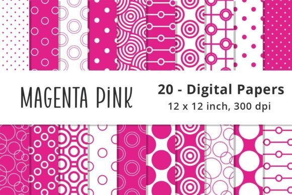 Bright Magenta Pink Polka Dot Background
