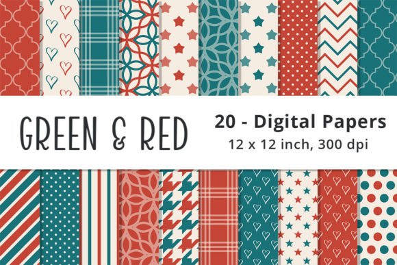 Green and Red Digital Background Paper