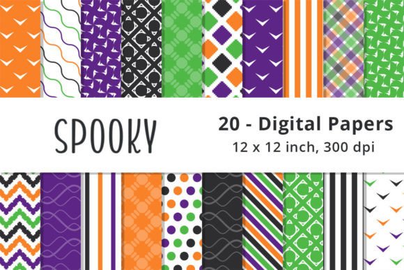 Halloween Geometric Digital Paper: A Spooky Twist on Creative Design
