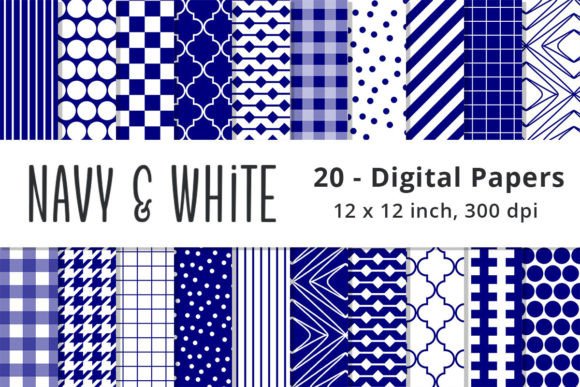 Navy Blue and White Digital Backgrounds: A Versatile Design Resource for Creatives