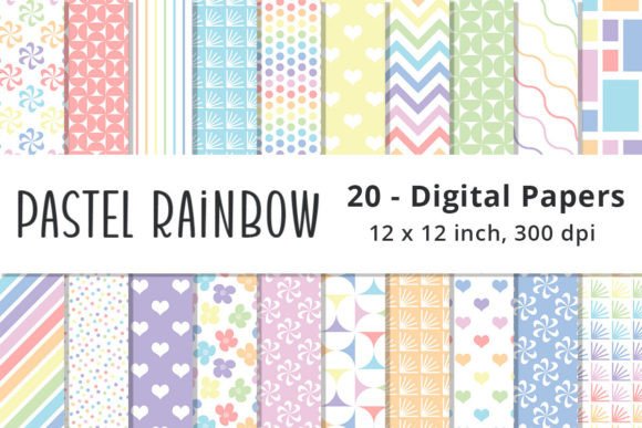 Pastel Rainbow Background Digital Paper: A Versatile Tool for Creative Projects