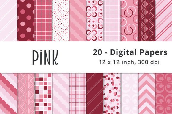 Pink Digital Pattern Paper Backgrounds for Creative and Professional Use