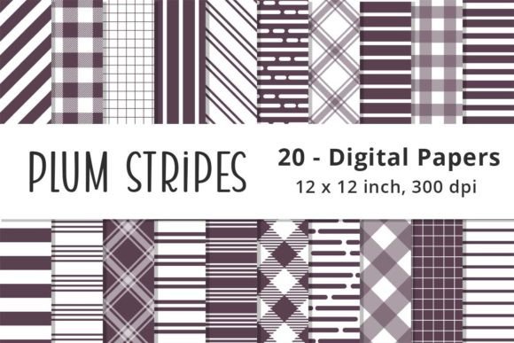 Plum Purple Stripes Digital Paper Pack: Strategic Design Tool for Creative and Professional Projects