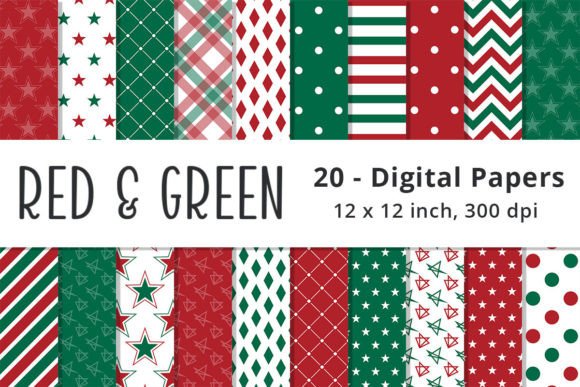 Red and Green Christmas Star Backgrounds