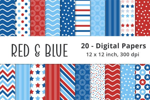Red, White, Blue Stars Pattern Paper: A Patriotic Design Essential for Creative Projects