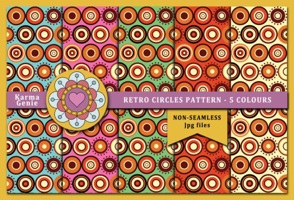 Retro Circles Pattern - 5 Colours: A Versatile Design for Creative Projects