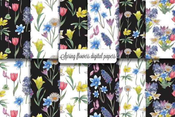 Spring Flowers Seamless Digital Papers for Creative and Professional Projects