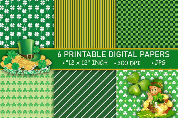 St. Patrick's Day Digital Papers Pattern