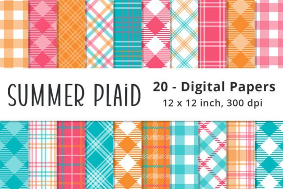Summer Plaid Scrapbook Patterned Paper