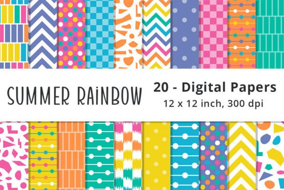 Summer Rainbow Digital Background Paper: A Versatile Tool for Creative Projects