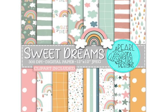 Sweet Dreams Digital Paper, Pink