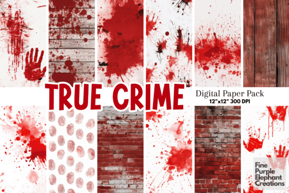 True Crime Halloween Horror Pattern: A Digital Paper Collection for Mystery Lovers