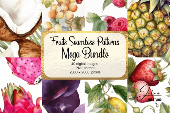Watercolor Summer Fruit Seamless Pattern