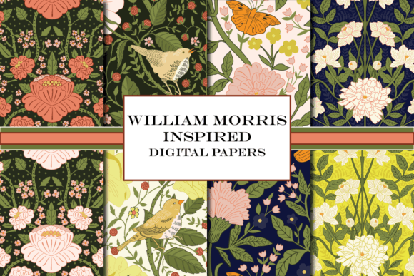 William Morris Style Digital Papers: A Timeless Design Element for Modern Projects