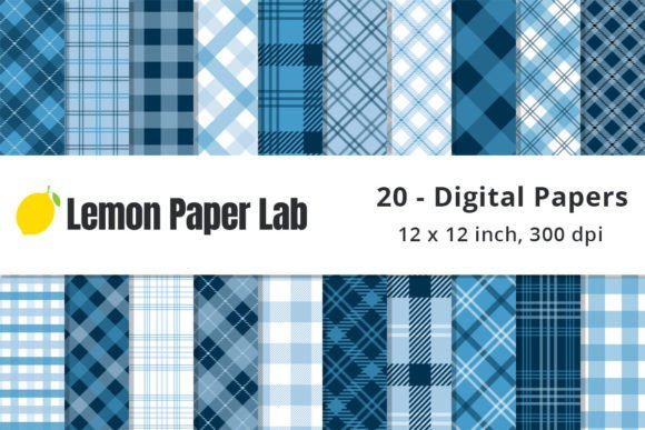 Winter Blue Plaid Digital Background: A Versatile Design for Creative Projects